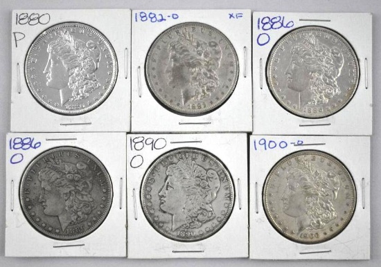 Group of (6) Morgan Silver Dollars.