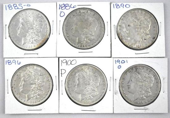 Group of (6) Morgan Silver Dollars.