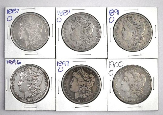Group of (6) Morgan Silver Dollars.