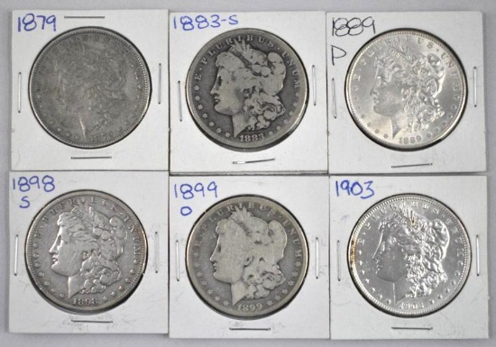 Group of (6) Morgan Silver Dollars.