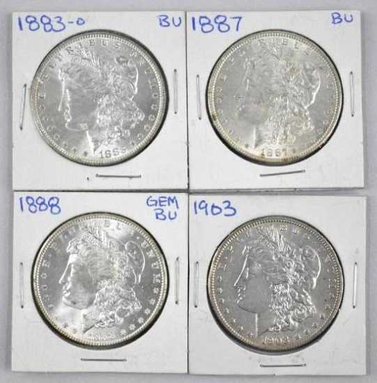 Group of (4) Morgan Silver Dollars.