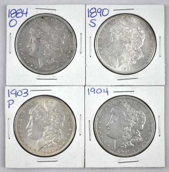 Group of (4) Morgan Silver Dollars.