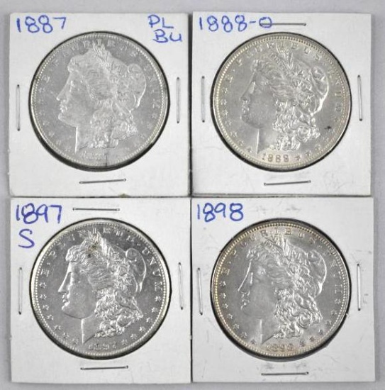 Group of (4) Morgan Silver Dollars.