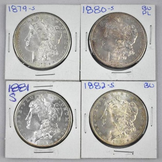 Group of (4) Morgan Silver Dollars.