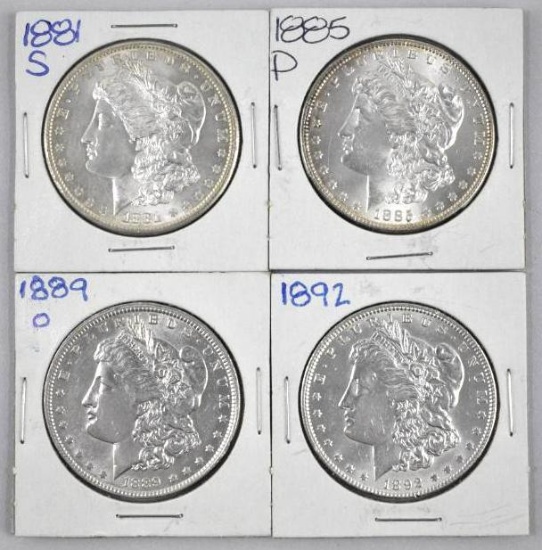 Group of (4) Morgan Silver Dollars.