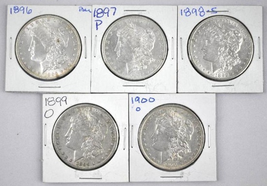 Group of (5) Morgan Silver Dollars.
