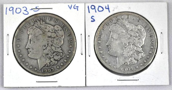 Group of (2) Morgan Silver Dollars.