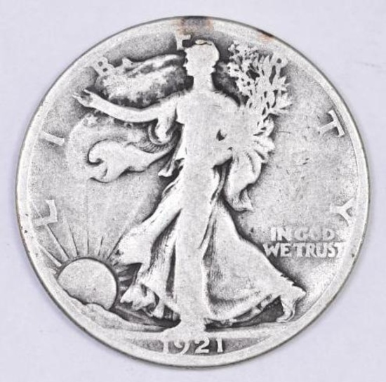 1921 S Walking Liberty Silver Half Dollar.