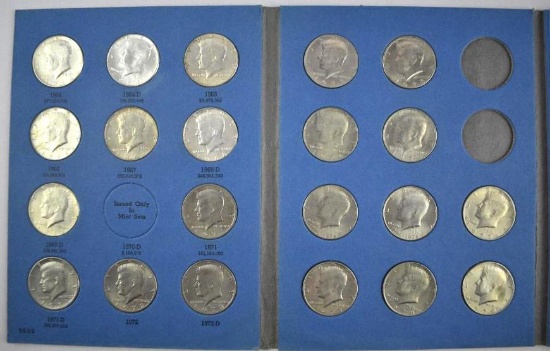 Group of (2) Whitman Folders with Kennedy Half Dollars both starting at 1964.