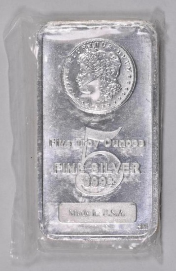 Highland Mint 5oz. .999 Fine Silver Morgan Ingot / Bar.