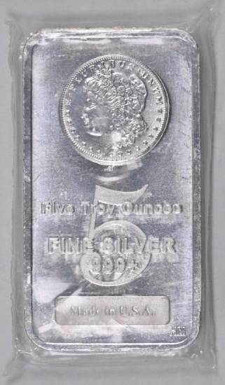 Highland Mint 5oz. .999 Fine Silver Morgan Ingot / Bar.