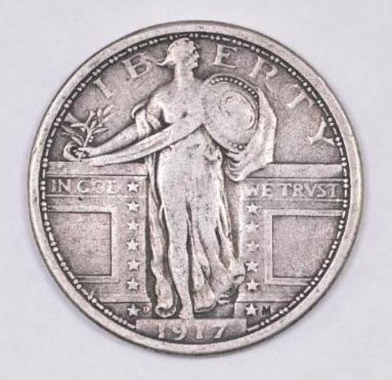 1917 D Ty.1 Standing Liberty Silver Quarter.