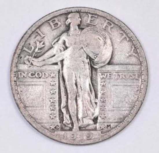 1919 D Standing Liberty Silver Quarter.