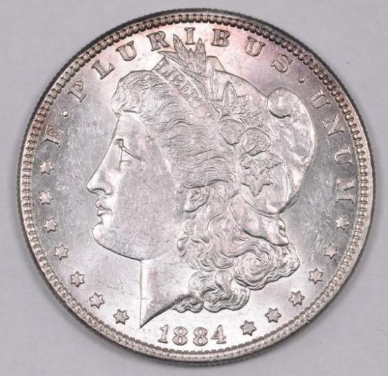 1884 P Morgan Silver Dollar.