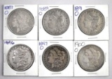 Group of (6) Morgan Silver Dollars.