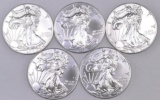Group of (5) 2018 American Silver Eagle 1oz.