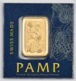 PAMP Suisse 1 Gram .9999 Fine Gold Ingot Bar.