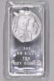 Buffalo Design 10oz. .999 Fine Silver Ingot / Bar.