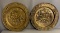 Group of two grain belt brass advertising chargers