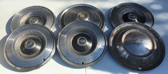 Group of 6 Vintage Hubcaps