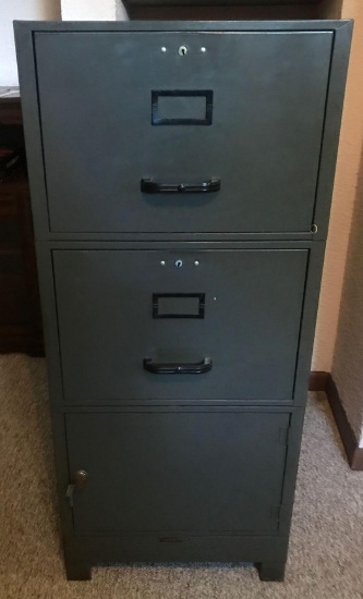3 drawer metal file cabinet with key