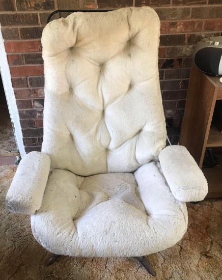Fuzzy Cushion Metal Chair