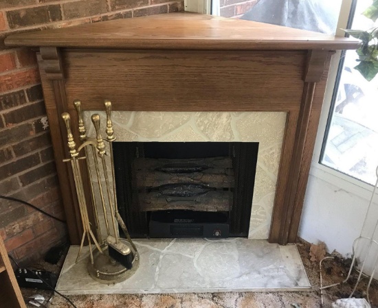 Corner Wood Fireplace