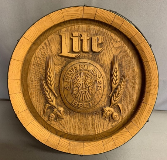 Vintage lite advertising Beer barrel Sign