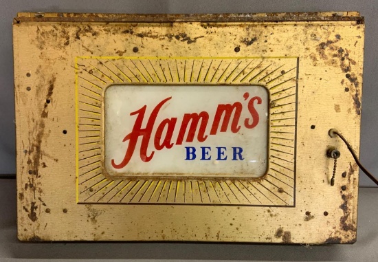 Vintage hamms beer light up advertising beer sign for parts