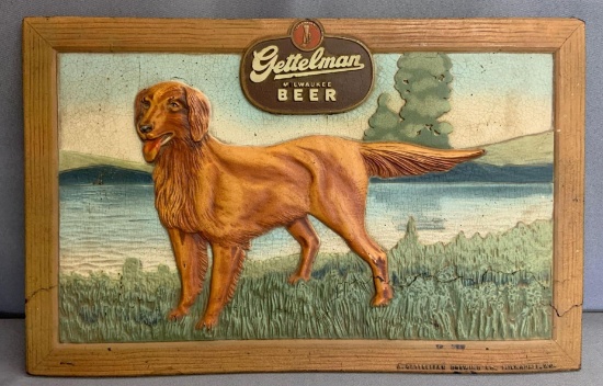 Vintage Gettelman ? Golden retriever? beer sign