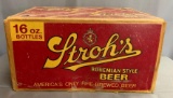 Vintage Strohs advertising cardboard beer box with bottles