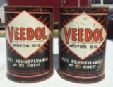 Group of 2 Antique Veedol Motor Oil Cans