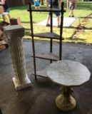 Group of three shelves pedestals