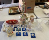 Group of misc glass and knick knacks