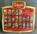 Vintage Schmidt beer cardboard advertising sign