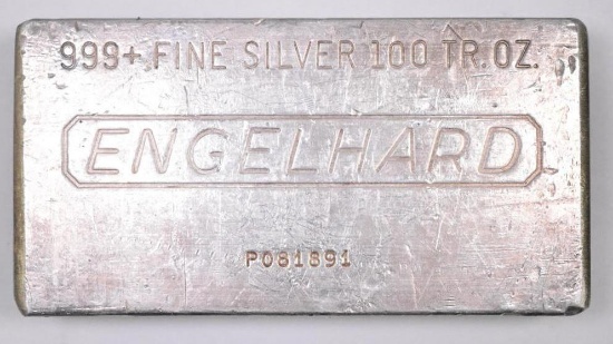 Engelhard 100oz. .999 Fine Silver Ingot / Bar.