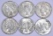 Group of (6) Peace Silver Dollars.