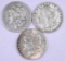 Group of (3) Morgan Silver Dollars.