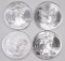 Group of (4) 2015 American Silver Eagle 1oz.