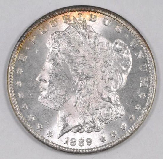 1889 P Morgan Silver Dollar.