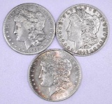 Group of (3) Morgan Silver Dollars.