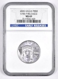 2006 $50 American Platinum Eagle 1/2oz. (NGC) MS69 Early Release.
