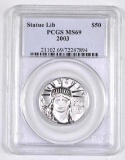 2003 $50 American Platinum Eagle 1/2oz. (PCGS) MS69.