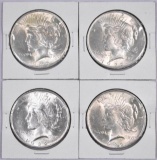 Group of (4) 1922 P Peace Silver Dollars.