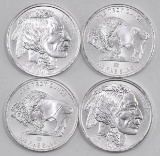 Group of (4) Indian / Buffalo Design 1oz. .999 Fine Silver Rounds.