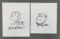 2 hand drawn sketches by Hank Ketcham artist