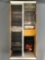 Box of assorted sports trading cards, sleeves, cases