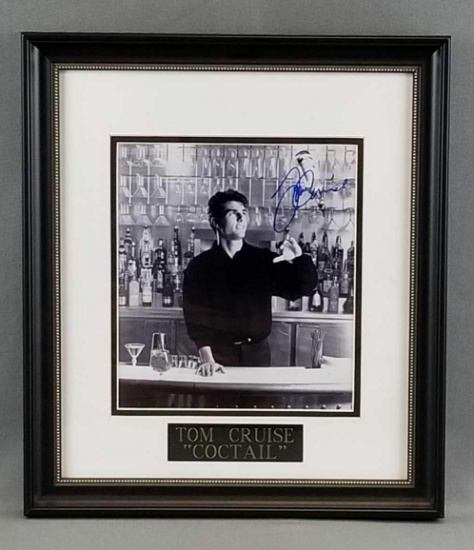 Signed framed Tom Cruise Cocktail photograph