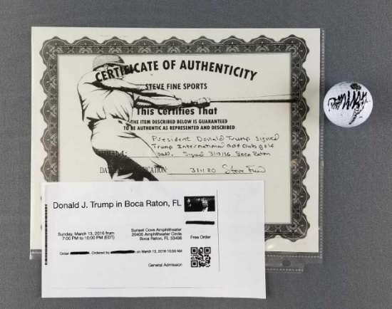 Signed President Donald Trump golf ball