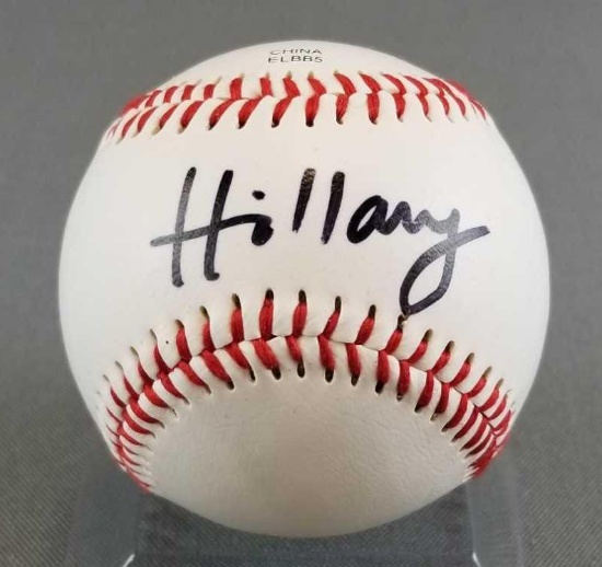 Signed Hillary Clinton baseball
